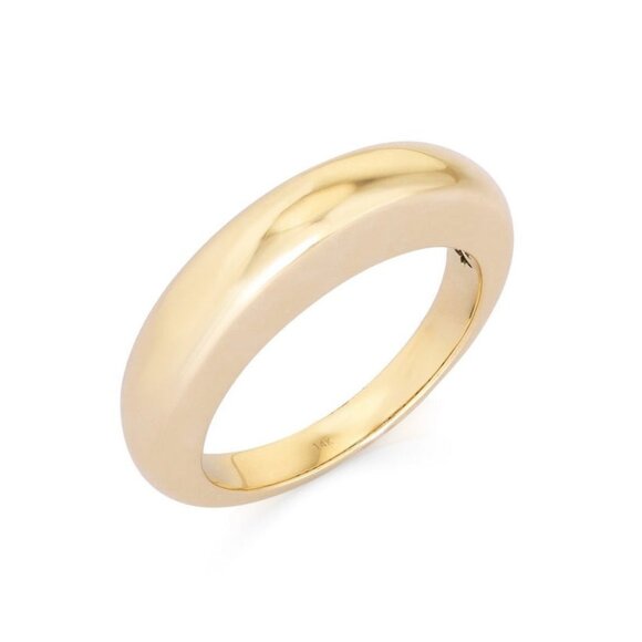 Classic Polished Finish 14K (or 18k upon request) Solid Gold Domed Band Ring - Picture 1 of 1